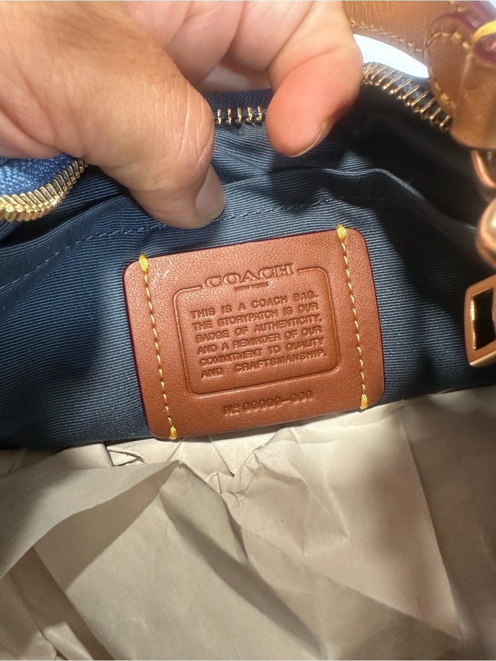 Coach Teri Embroidered Denim Shoulder Bag. New no tag - Picture 6 of 6